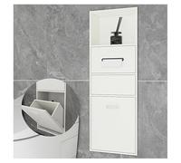 Estante de ducha de acero inoxidable montado en la pared, organizador de baño impermeable con cubo de basura integrado, solución de almacenamiento que ahorra espacio, diseño elegante y funcional.