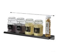 Estante de ducha de aluminio sin taladro, montado en la pared, estante de almacenamiento para espejo de baño, bandeja organizadora de condimentos de cocina con ganchos automáticos, negro o natural (N)