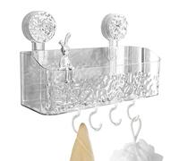 Estante De Ducha De Succión-Canasta De Succión De Montaje En La Pared, Forma Suave De La Esquina | Soporte De Fácil, Diseño De Bandeja Extraíble Con Almacenamiento De Condimentos De Cocina, Garli