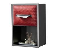 Estante de ducha empotrado de acero inoxidable, impermeable, cuadrado, almacenamiento para champú y artículos de tocador, color champán y rojo, 20 x 33 x 12,5 cm, elegante organizador de pared
