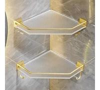 Estante de ducha esquinero - Nizer de pared impermeable para tocador de baño y cocina - Estantes esquineros versátiles para soluciones de almacenamiento que ahorran espacio