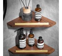 Estante de ducha esquinero, organizador triangular multifuncional, estante flotante montado en la pared para baño, cocina y tocador, extremadamente duradero