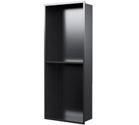 Estante de ducha integrado de acero inoxidable para ducha, hotel, baño, acabado negro, tamaño: 700 x 280 x 125 mm, perfecto para interiores modernos