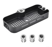 Estante de ducha negro mate, jabonera sin taladro, organizador ABS para varillas de 22-25 mm