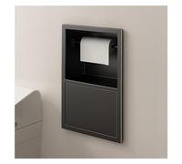 Estante de Ducha Premium Impermeable de Acero Inoxidable con Papelera integrada, Almacenamiento Empotrado para baño Que Ahorra Espacio, 60x28x13,5 cm, Elegante Acabado Negro, Ideal para artí