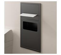 Estante de Ducha Premium Impermeable de Acero Inoxidable con Papelera integrada, Almacenamiento Empotrado para baño Que Ahorra Espacio, 60x28x13,5 cm, Elegante Acabado Negro, Ideal para artí