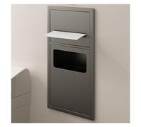 Estante de Ducha Premium Impermeable de Acero Inoxidable con Papelera integrada, Almacenamiento Empotrado para baño Que Ahorra Espacio, 60x28x13,5 cm, Elegante Acabado Negro, Ideal para artí