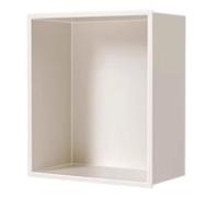 Estante de ducha rectangular, champú y jabón blanco mate con soporte para papel higiénico, 32 x 32 x 12,5 cm, perfecto para baños modernos y soluciones que ahorran espacio.