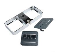 Estante de ducha sin taladro para CADDYs, estante de ducha de doble cara de gran capacidad con 8 ganchos, 4 cm elevado para organizador de almacenamiento de borde para varillas de 18 a 26 mm, estante