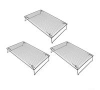 Estante de enfriamiento de acero al carbono con patas plegables para cocinar, asar, secar y asar con construcción de malla de flujo de aire optimizado (3 piezas)