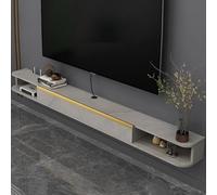 Estante de entretenimiento para montaje en pared con cajón, centro de entretenimiento moderno para el hogar, estante flotante suspendido de audio/video, gabinete de pared para sala de estar, estilo