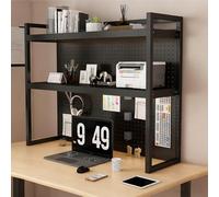 Estante de escritorio ajustable que ahorra espacio con tablero de clavijas, estantería versátil para oficina en casa y dormitorio, maximiza tu espacio de trabajo y ordena sin esfuerzo