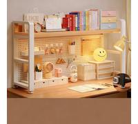 Estante De Escritorio Con Clip Y Tablero Perforado,Tablero Colgante De Metal Magnético For Mesa De Juegos De Dormitorio De Oficina En Casa(White,27.2x9.8x29.5in)