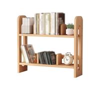 Estante de escritorio de madera de 2 niveles con 4 separadores ajustables, perfecto para el hogar, oficina, escuela, ideal para escritorio y encimera