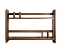 Estante de escritorio de madera de 2 niveles con separadores extraíbles - Etagere de madera de caucho marrón para el hogar y el dormitorio, capacidad de 20 kg, 80 cm - Solución perfecta para nization