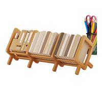 Estante de escritorio, estantería pequeña inclinable de madera, 13.78-26.77 x 8.66 x 9.84 pulgadas, multifuncional que ahorra espacio, organización de rincón de lectura para biblioteca del hogar, mesa