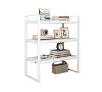 Estante de escritorio multifuncional de 2 niveles para oficina, hogar, dormitorio, blanco, 50 cm, maximiza el espacio y ordena tu espacio de trabajo