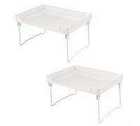 Estante de escritorio multifuncional para crear orden en tu cocina u oficina con esta solución de almacenamiento plegable (dos juegos)