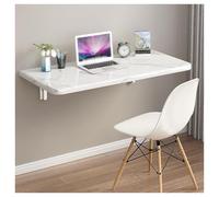 Estante de escritorio plegable de pared, ahorro de espacio, almacenamiento versátil para estudio, balcón, dormitorio, baño, cocina, patrón de piedra blanca (60 x 40 cm)