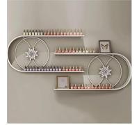 Estante de Esmalte de Uñas, Estantes de almacenamiento de esmalte de uñas en forma de U, paquete de 2 organizadores de cosméticos montados en la pared de Metal, soporte de exhibición de pared multifun