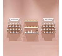 Estante de esmalte de uñas montado en la pared: Soporte de pared dorado para esmalte de uñas, lápiz labial y perfume, organizador de aceites esenciales para salones, estante de exhibición de metal Set