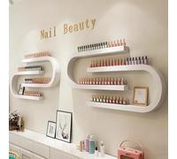 Estante De Esmalte De Uñas Para Pared, Organizador De Esmalte De Uñas, Estante De Metal, Estante Montado En La Pared, Estante De Exhibición De Ajustes De Uñas, Estante D(Size:4-piece set,Color:Blanco)