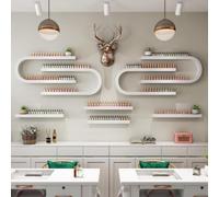 Estante De Esmalte De Uñas Para Pared, Organizador De Esmalte De Uñas, Estante De Metal, Estante Montado En La Pared, Estante De Exhibición De Ajustes De Uñas, Estante D(Size:8-piece set,Color:Blanco)