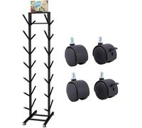 Estante de esquí de metal resistente, soporte de almacenamiento de acero independiente para 7 pares de esquís, organizador de gimnasio en casa, garaje y tienda, solución duradera de almacenamiento de