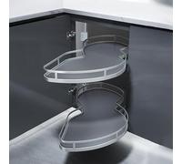 Estante de esquina ajustable giratorio para armarios de cocina, ahorro de espacio, diseño de Lazy Susan, fácil acceso, soluciones versátiles para el hogar.
