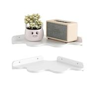 Estante de esquina flotante,2 Piezas Cloud Corner Organizador Estante | Estantería montada en pared,for Baño Dormitorio Sala de estar Cocina Oficina Guardería