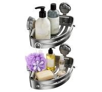 Estante de esquina para cuarto de baño - 14,5 x 21,5 x 5,4 cm, con, estante de almacenamiento, organizador estable para montaje en pared, diseño resistente al agua, estante para ducha, cocina