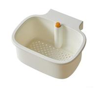 Estante de esquina para fregadero con drenaje rápido de un botón y función de autolimpieza para una eliminación eficiente de residuos de alimentos y organización del fregadero de cocina (cesta blanca)