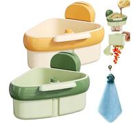 Estante de esquina para fregadero con ventosa Escurridor de fregadero con ventosa, soporte for esponja con ventosa, adiós a los restos de comida y al mal olor del fregadero.(Mix,1 pc)