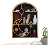 Estante De - Estante De Madera con Forma De Seta Y Luna para Cristales, Estante De Lunar, Estantería con Espejo De Ataúd | Estantes Estéticos De para Colgar En La Pared,