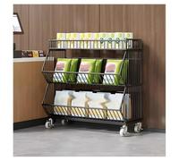 Estante de exhibición con ruedas para almacenamiento en tiendas, carrito de cocina, soporte de concesión, despensa del hogar