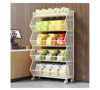 Estante de exhibición con ruedas para almacenamiento en tiendas, carrito de cocina, soporte de concesión, despensa del hogar