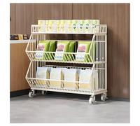 Estante de exhibición con ruedas para almacenamiento en tiendas, carrito de cocina, soporte de concesión, despensa del hogar