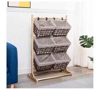 Estante de exhibición de 3 niveles con contenedores de almacenamiento, organizador vertical para sala de estar, lavandería, espacios comerciales, diseño resistente con amplia capacidad de