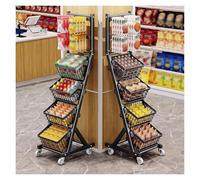 Estante de exhibición de 4 niveles con gancho para colgar, organizador de ahorro de espacio para alimentos, estante de supermercado para cocina del hogar