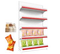 Estante de exhibición de 5 niveles, estante de almacenamiento resistente para supermercados, tiendas de conveniencia, comestibles, suministros de oficina, tiendas de licores, 195 cm de alto