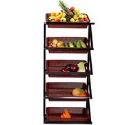 Estante de exhibición de 5 niveles para verduras y frutas, estante de supermercado que ahorra espacio con cestas, ideal para organizar aperitivos y dulces en entornos minoristas y domésticos