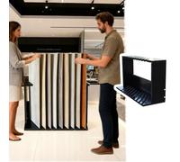 Estante de ExhibicióN de Azulejos Expositor de Azulejos para Sala de Exposición con 10 Ranuras, Soporte para Muestras de Materiales de Construcción, Estante de Gran Capacidad(Slot Width-2cm (0.8"))