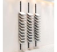 Estante de Exhibición de Azulejos,Expositor de Baldosas de Suelo,Expositor de Pared de 11 niveles para Minoristas,Soporte para Muestras,para Materiales de Construcción(Black Three pack,H 78.7IN/200CM)