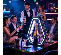 Estante de exhibición de botellas de licor con luz LED,estante de barra iluminado acrílico que cambia de 7colores con control remoto,estantes de iluminación de bebidas for el hogar comercial