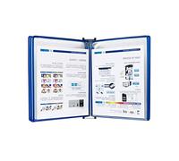 Estante de exhibición de catálogo, con 5 bolsillos de exhibición, sistema de referencia de montaje en pared, bolsillos universales con capacidad for 10 hojas, carpeta de exhibición de pared(Blue)
