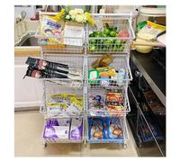 Estante de exhibición de comestibles de 4 niveles para productos frescos, almacenamiento duradero y espacioso para mercados de agricultores, tiendas minoristas, despensas