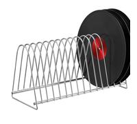 Estante de exhibición de discos, organizador de discos - Soporte de almacenamiento de de metal,Porta registros de escritorio multiusos, clasificador de libros de archivos triangular vertical pa