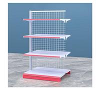 Estante de exhibición de doble cara de 4 niveles, estante de mercado que ahorra espacio para una máxima visibilidad del producto y fácil acceso en tiendas, ideal para comestibles, comodidad y retiro