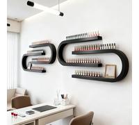 Estante de exhibición de esmalte de uñas, almacenamiento de perfume en forma de U, organizador montado en la pared para salón, belleza y tienda de uñas, soporte multifuncional para aceites esenciales