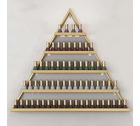 Estante de exhibición de esmalte de uñas, organizador de metal montado en la pared, diseño triangular, cinco capas para el hogar, salón, spa, gran capacidad
